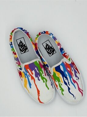 Custom Painted Rainbow Drip Vans